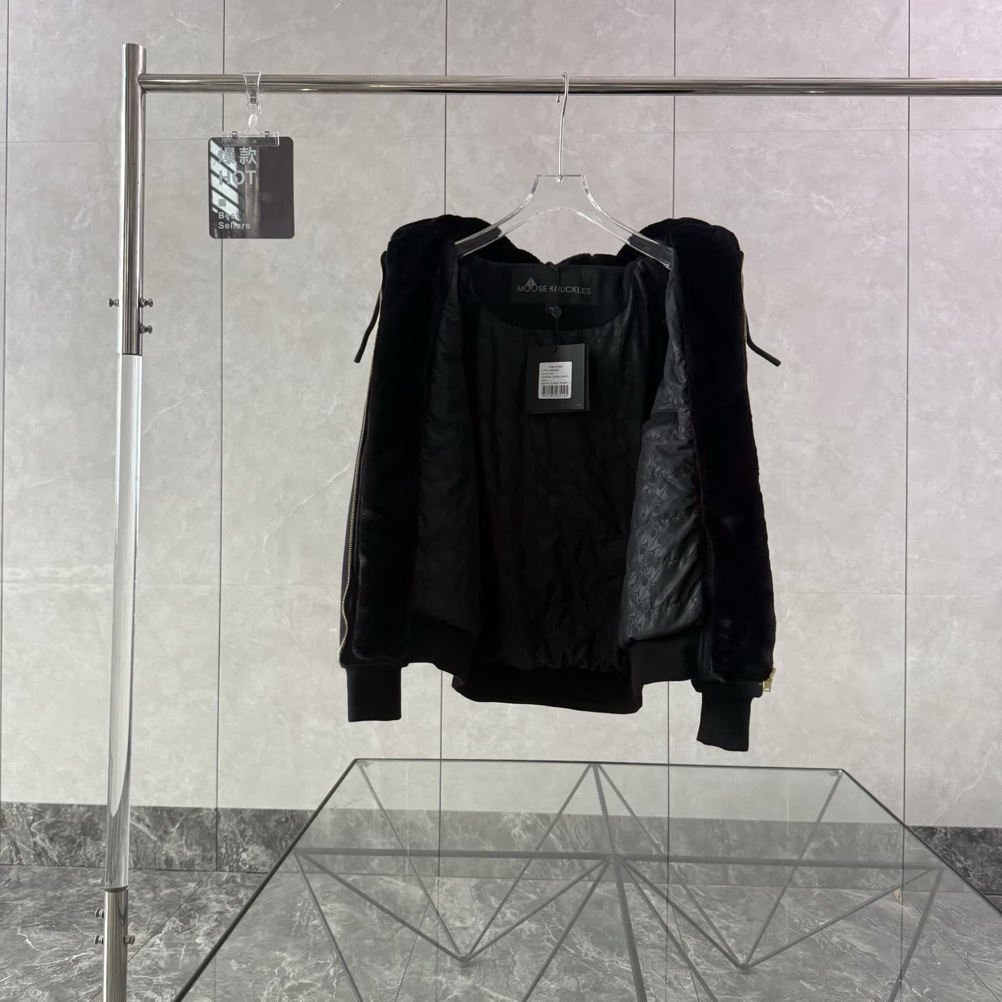 Moose Knuckles Shearling-Lined Zip Hoodie Moose Knuckles Shearling-Lined Zip Hoodie
